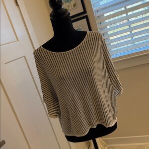 Eileen Fisher Monochrome Striped Top, organic linen.